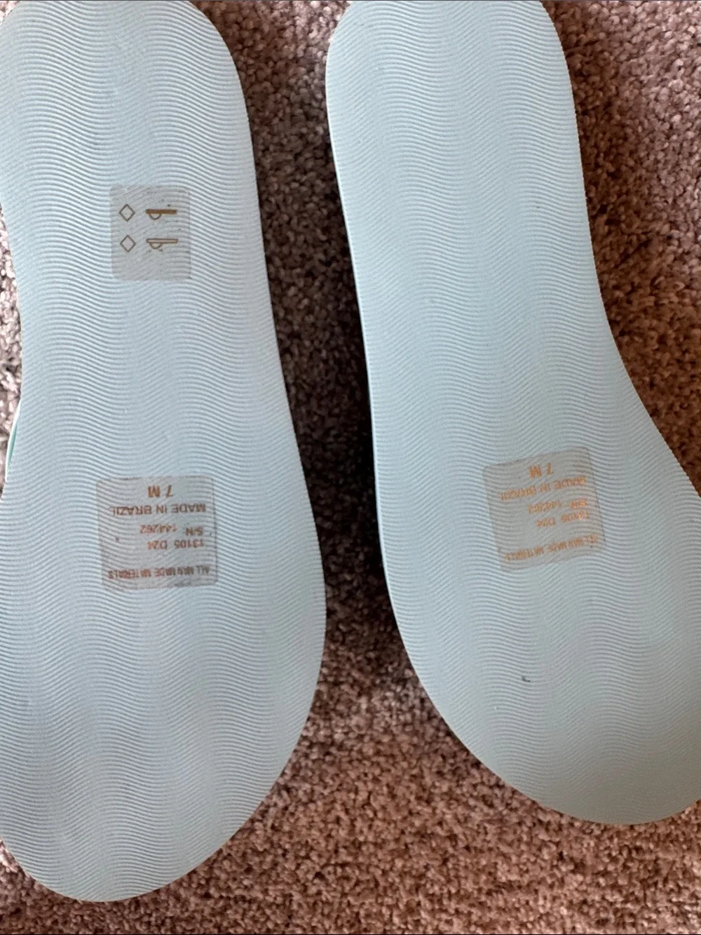 Tory Burch Mint Blue Logo-Thong Sandals